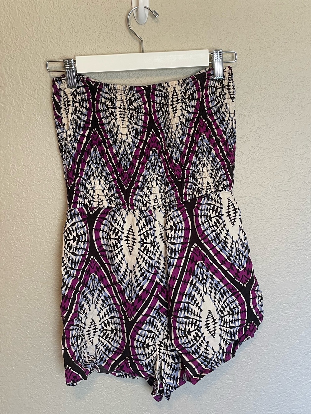 Purple Patterned Romper - Picture 3 of 5